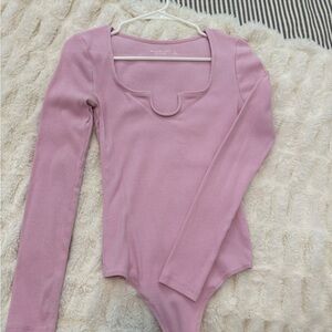 Abercrombie & Fitch Mauve Long Sleeve Bodysuit